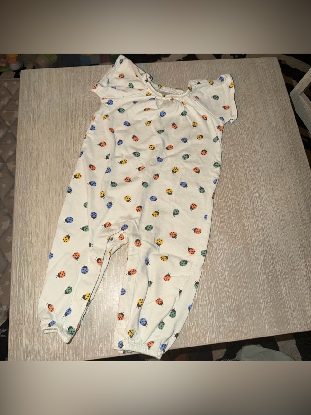 Hanna Andersson Rainbow Ladybug Romper size 12-18 months